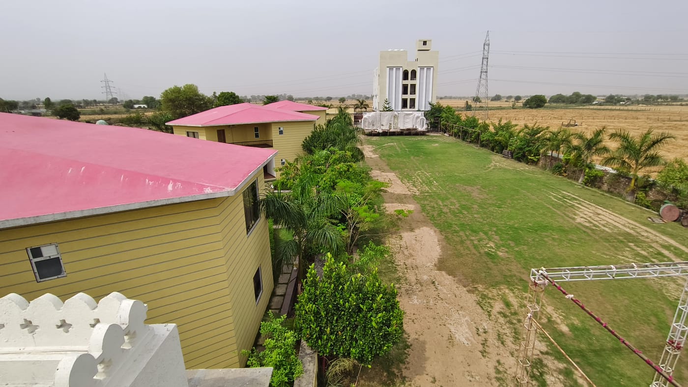 Aerial view of resort gardens